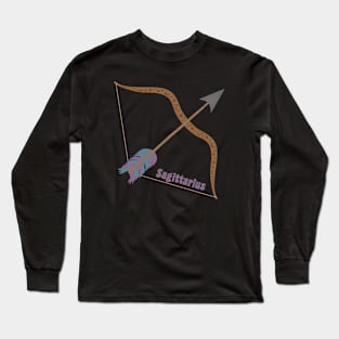 Sagittarius Bow and Arrow Zodiac Star Sign Long Sleeve T-Shirt